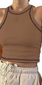 brown crop vest