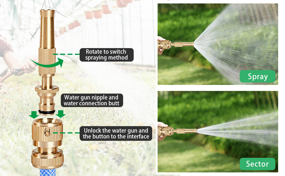 Brass Nozzle Water Spray Gun Water Jet Hose Nozzles