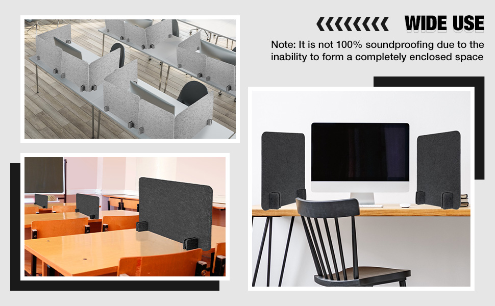 4 Pack Acoustic Freestanding Desk Divider Noise Reducing Desk Privacy Panel 16 x 24