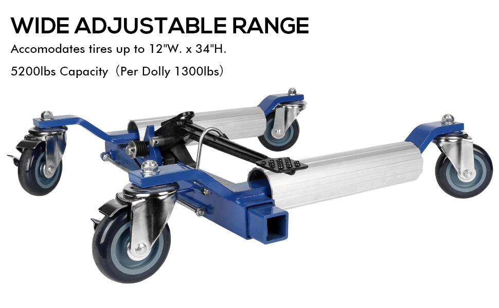 WEIZE Car Wheel Dolly, Heavy Duty Self Loading Dolly with