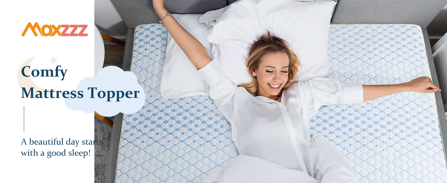 Maxzzz 2 Inch Memory Foam Mattress Topper Twin, Soft