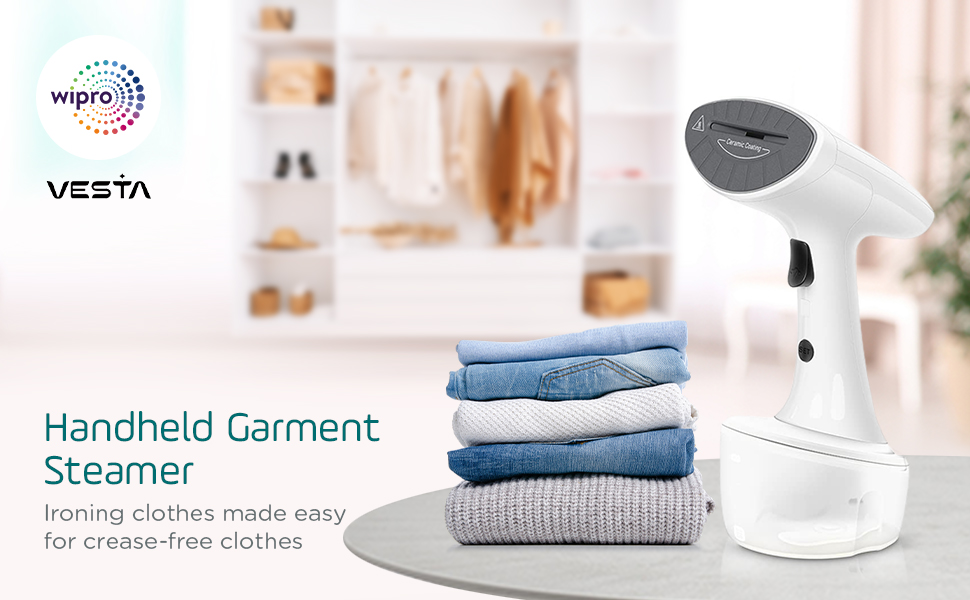 Wipro Handheld Garment Steamer Lightweight & Compact Two level