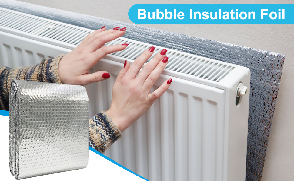 Radiator Reflector Panels 5m x 0.6m, Bubble Radiator Insulation Foil