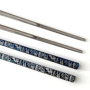 ぱんだ Amazon.com: Hagary Blue Wave Chopsticks 5 Pairs Metal