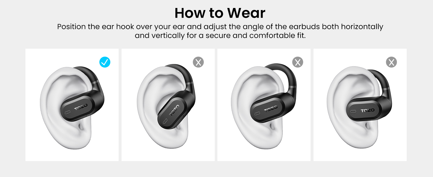 Text reads 'How to Wear'. Instructional diagram showing four steps for proper wearing technique of a circular device, illustrated with numbered steps.