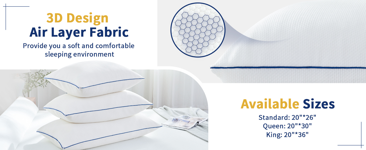 CHUN YI Shredded Memory Foam Pillows King Size Set of 2