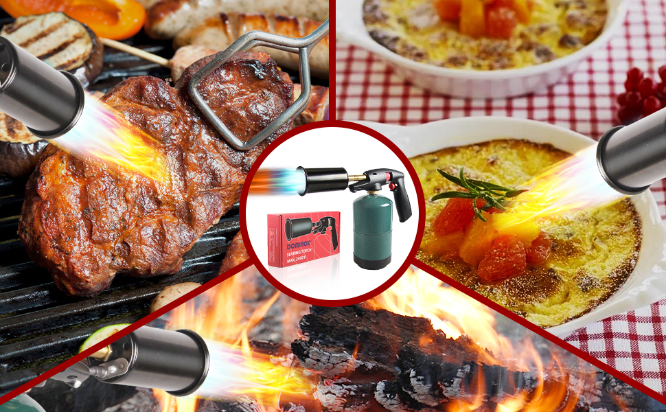 DOMINOX Creme Brulee Torch, Cooking Torch Kitchen Blow Torch,Culinary