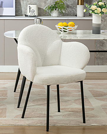 mid-century dining chair boucle chair