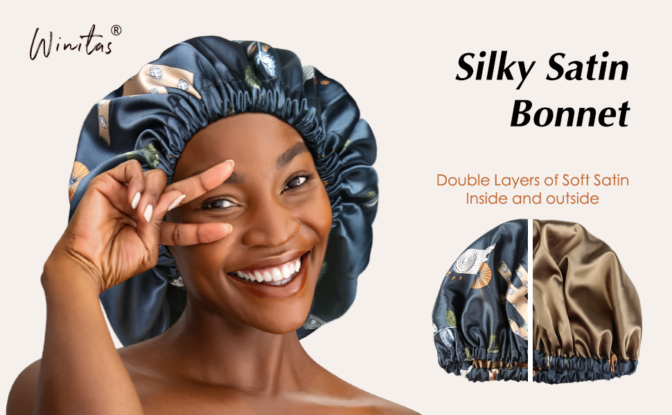 Adjustable silk bonnet for black Women sleeping
