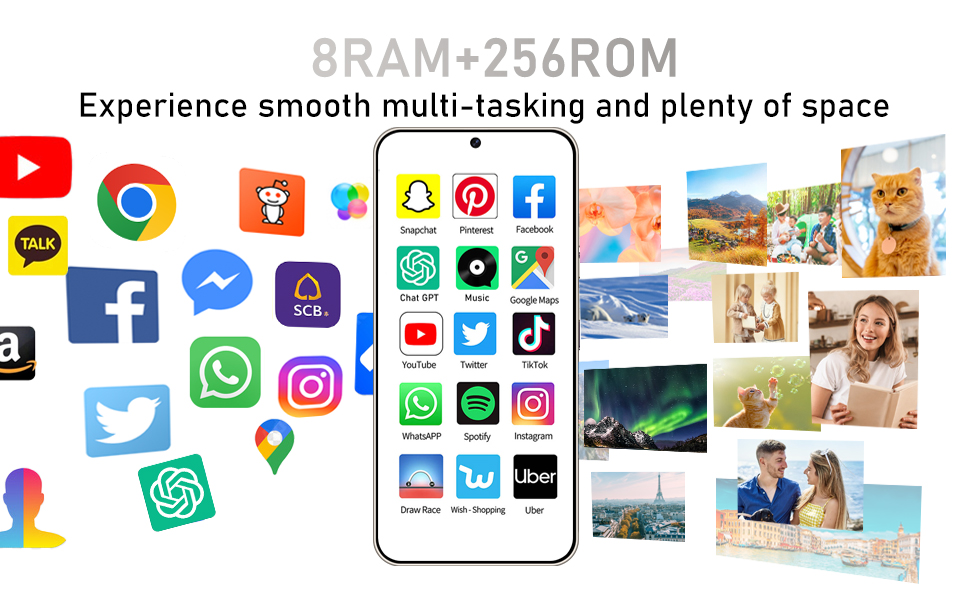 Unlocked Android Phone S23 Ultra Cellphone 13 Smart Mobile 8-core 8GB+256GB Cell 6.8-inch HD Screen 50MP+24MP Camera 6800 mAh Extra Large Battery 4G Dual SIM (Titanium Gray) 12 Phone