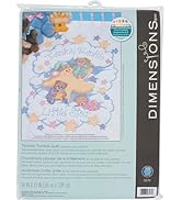 DIMENSIONS 3171 Twinkle Twinkle Twinkle Quilt Stamped Cross Stitch Kit, 34'' W x 43'' H White