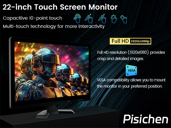 Pisichen 21.5インチPCモニター フルHD ディスプレイ Amazon.com: Pisichen Touchscreen Monitor 21.5 Inch Full HD