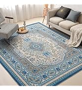 COOVA Boho Living Room Area Rug – Kid and Pet Friendly 5x7ft Area Rug – Non-Shedding Soft Non-Sli...