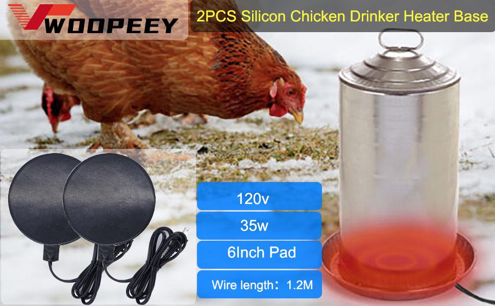 2PCS Chicken Water Heater, Poultry Water Drinker Heater