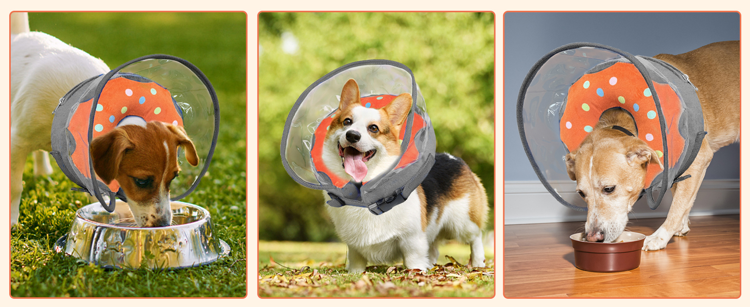 Inflatable Recovery Adjustable Dog Donut Cone Collar Blow