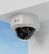 4COVR 4K PoE Security Camera Outdoor, 8MP UHD Vandal Wired Surveillance Dome IP Camera with Mic, ...