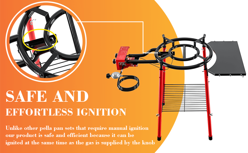 GRISUN Paella Pan, Paella Burner and Stand Set, Paellera