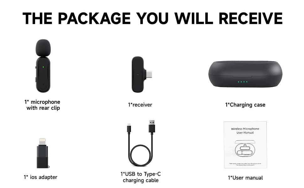 Wireless for iphone Microphone, Lapel Microphone PlugPlay