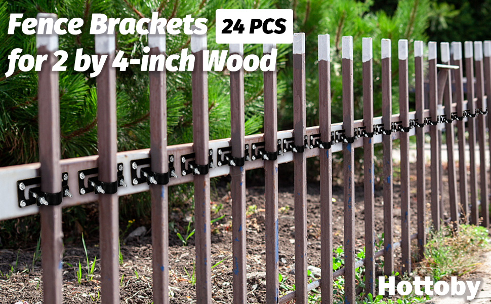 Hottoby 23/8" Fence Brackets for 2 by 4inch Wood/Metal