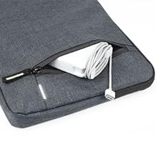Gizga Essentials 13.3 Inch Laptop Sleeve Case Cover Pouch Bag with Handle & Front Pocket| Slim & Water-Resistant Nylon Fabric with Shockproof Foam Padding, Soft Lining & Premium Zipper Closure (Grey) 61 SPACIOUS FRONT ZIPPER POCKET FOR ACCESSORIES