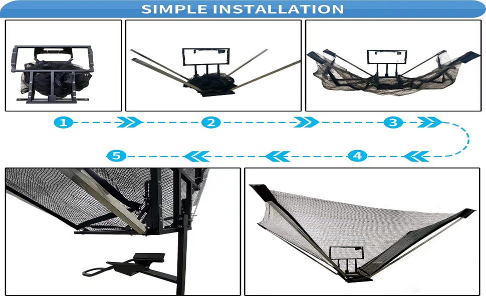 Basketball Rebounder Return System, Shot Trainer Net, with