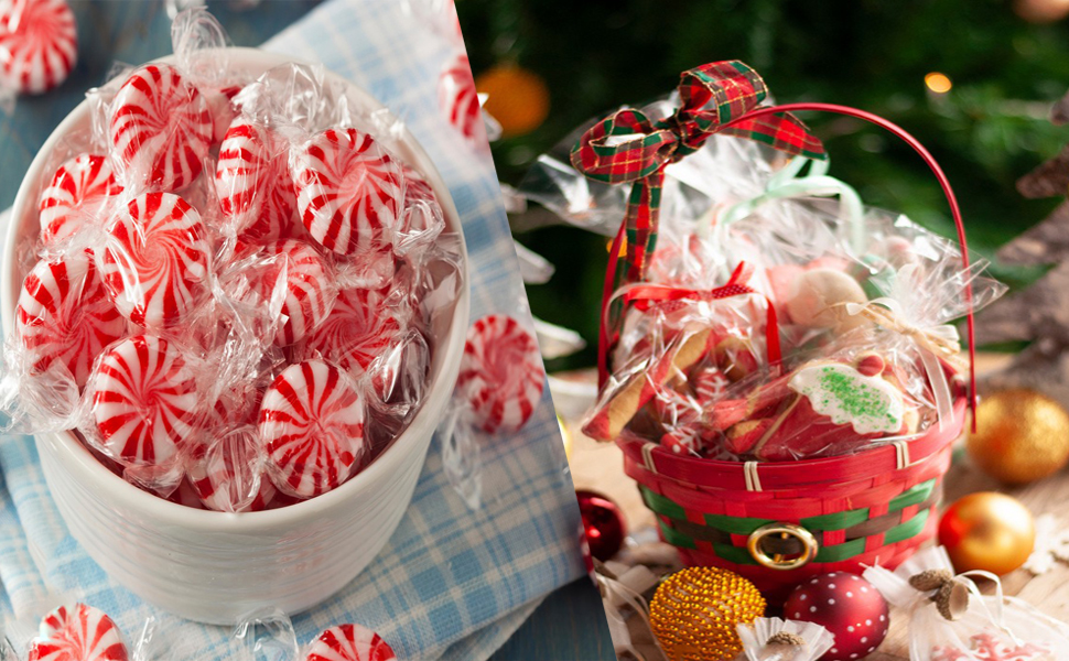 LYINUR Clear Cellophane Wrap Roll (84 cm Folded in Half), Hamper