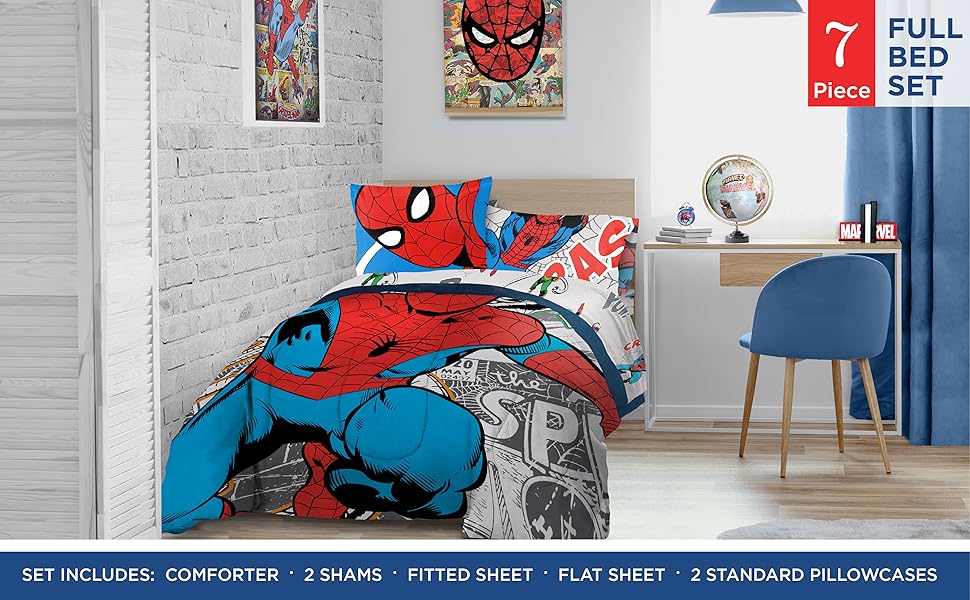 Amazon.com: Marvel Spiderman Spidey VS 7 Piece Full Size Bed