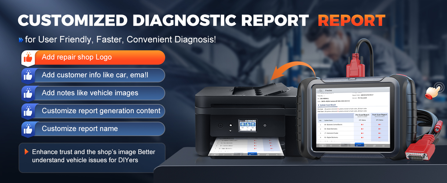 xtool d8s obd2 scanner with diagnostic report