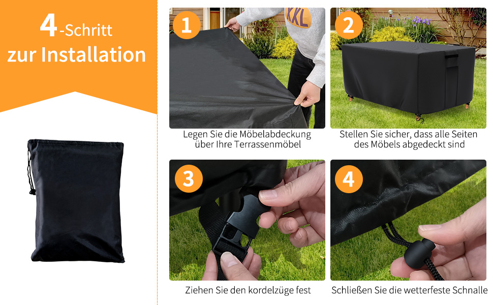 QZMVER Garden Furniture Cover Waterproof, Tarpaulin Protective Cover