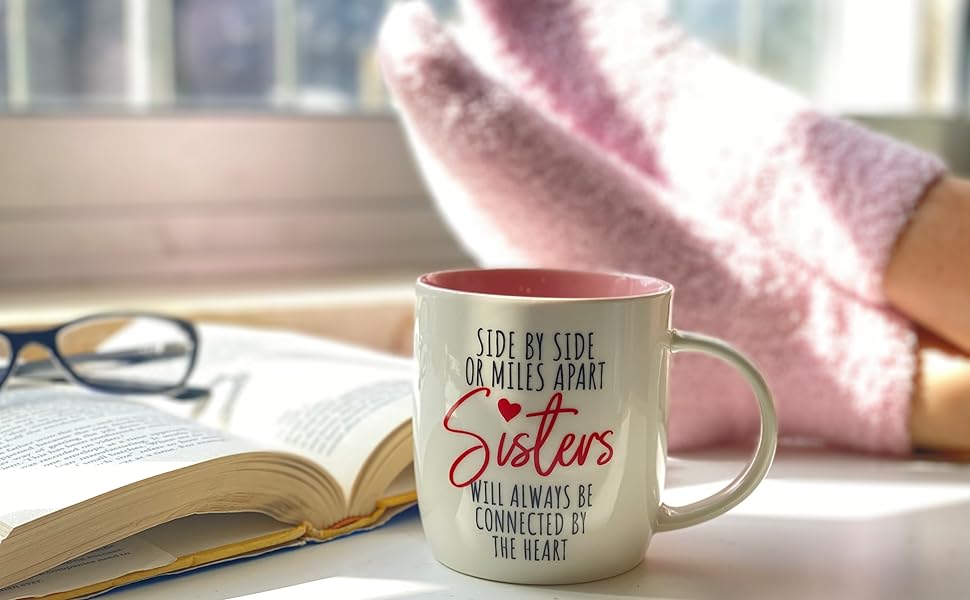 coffee mug, sister birthday gift, tea mug,Gifts from sister to sister, gift set mug and socks