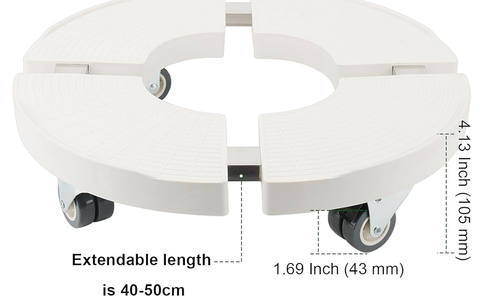 PINGEUI Pflanzenroller Rund Ø 4050cm, Tragkraft 150 KG Pflanzen