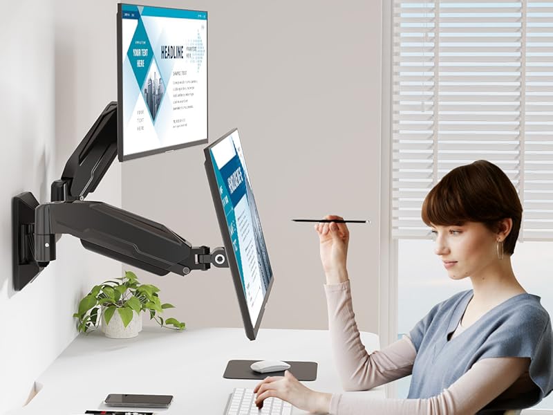 MOUNT PRO Dual Monitor Wall Mount for 2 Computer Screen up