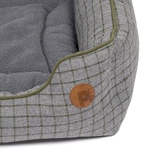 Petface Moss Green Square Dog Bed with Reversible Cushion, Machine Washable, Large (Pack of 1) 15 Petface Moss Green Square Dog Bed
