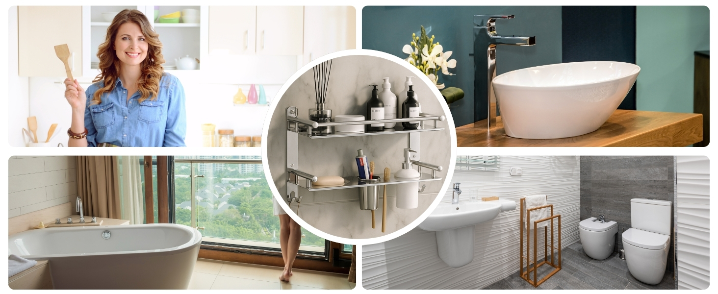 multipurpose bathroom shelf