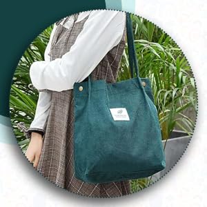 Korean Canvas Corduroy Tote Bag Casual Work Shoulder Handbags | Multi-Purpose Bag |Sturdy Canvas Bag with Large Capacity | Shopping Bag for Office, College & Daily Use 11 SPN-FOR1