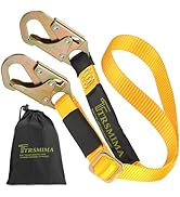 TRSMIMA Tree Climbing Safety Lanyard - 4ft to 6ft Adust Fall protection Webbing Belt Hunting Roof...
