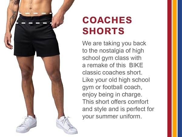 Bike Athletic Coaches Shorts | Soft Stretch Fabric for