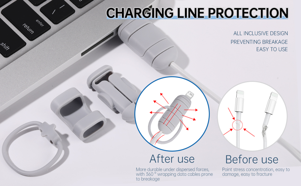 8pcs 4sets Icable Protector Durable Charge Cable Protector