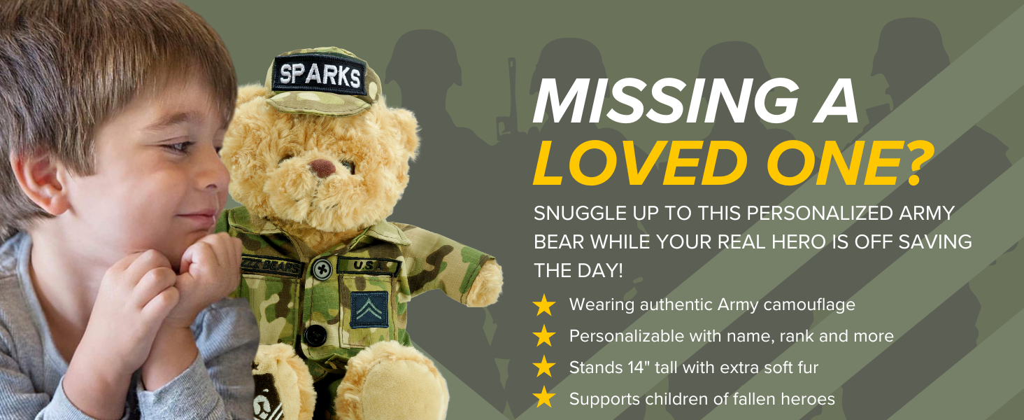 ZZZBears Personalized teddy bear 16-inch soft plush customizable with name rank comfort for kids