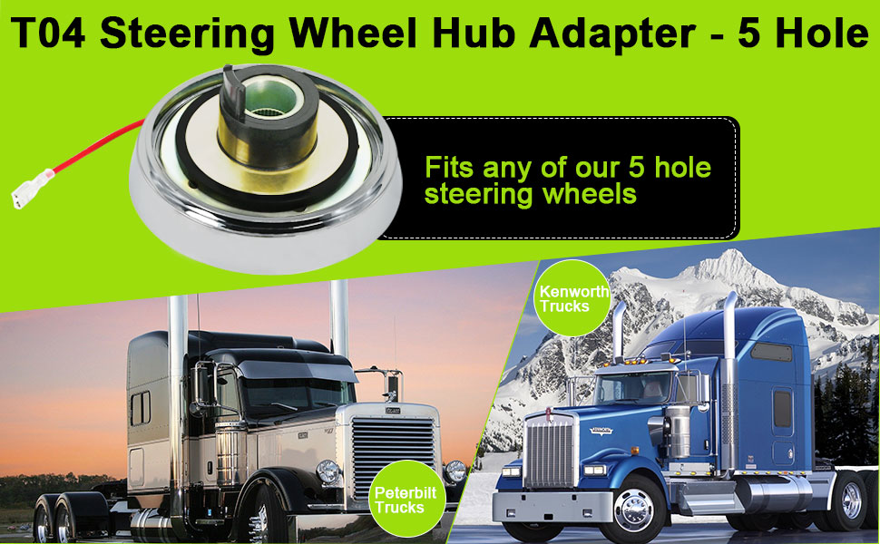 T04 Kenworth, Peterbilt Steering Wheel Hub Adapter Boss Kit