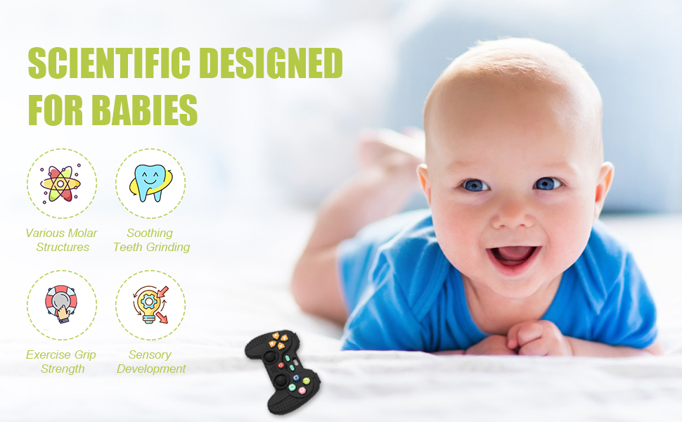Baby Teething Toys, Food Grade Silicone Teether for Babies 3 6 12 18 Months