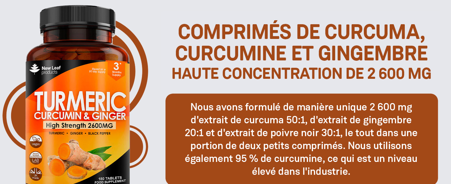 Turmeric Curcumin and Ginger Tablets 180