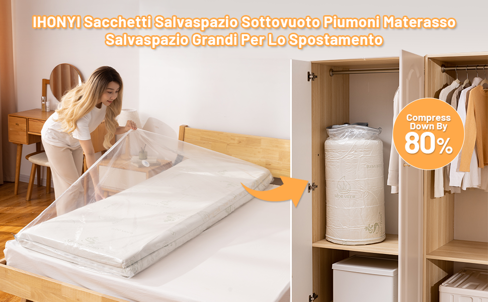 Vacuum Bag for Mattress, Vacuum Duvets Case Mattress, with Double