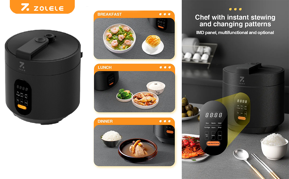 ZOLELE EP301 Multifunctional Electric Pressure Cooker Smart and Convenient 3L Capacity Timer