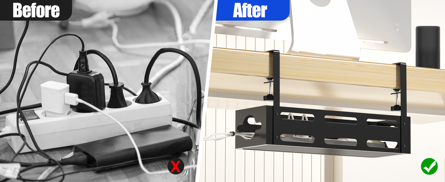 Under Desk Cable Management Tray, Cinati Cable Management
