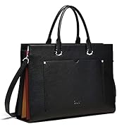 CLUCI Leather Briefcase for Women Laptop 15.6 Inch Slim Business Ladies Work Shoulder Bag