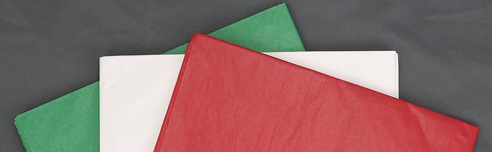 Close-up of green, white, and red tissue paper