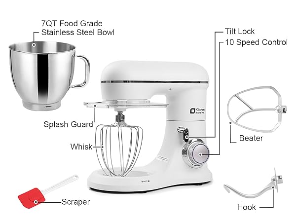モダニストキュイジーヌ Amazon.com: Kitchen in the box 7QT 900W 10-Speed Stand Mixer