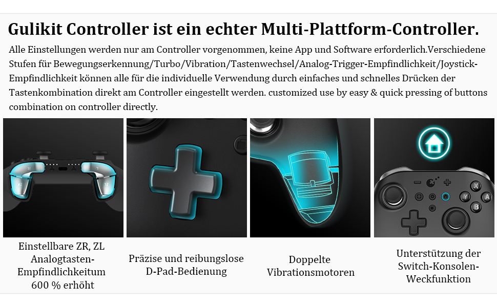GULIkit Kingkong 2 Pro Wireless Controller kompatibel mit Switch/OLED