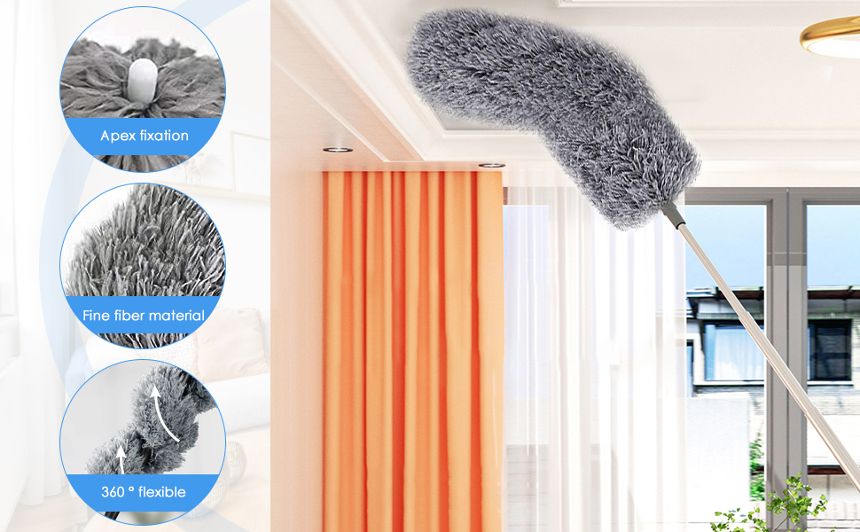 Feather Dusters Kit For Cleaning, Dusters Telescoping Extension Pole